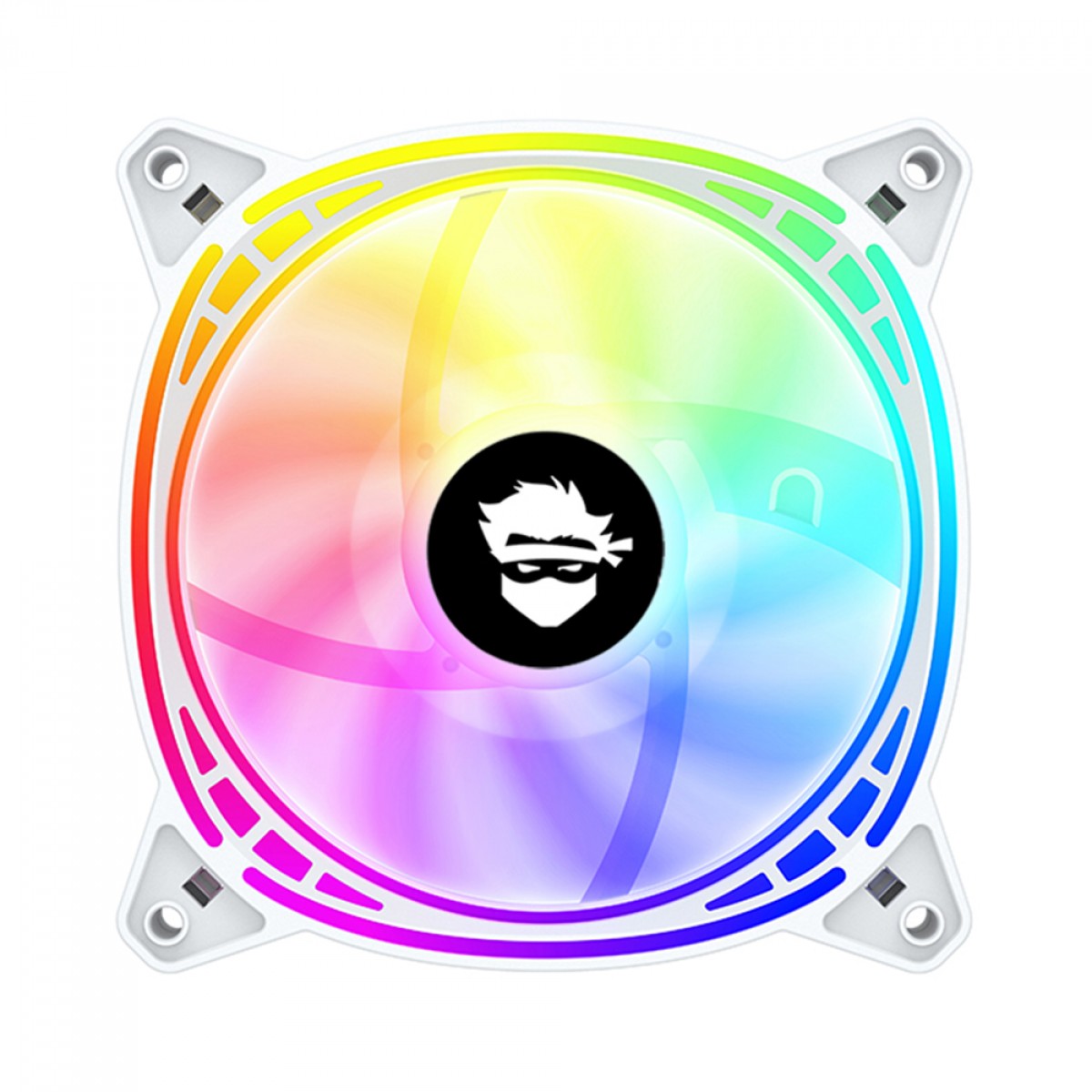 Kit Fan Com 3 Unidades Gamer Ninja Fuuton, ARGB, 120mm, White