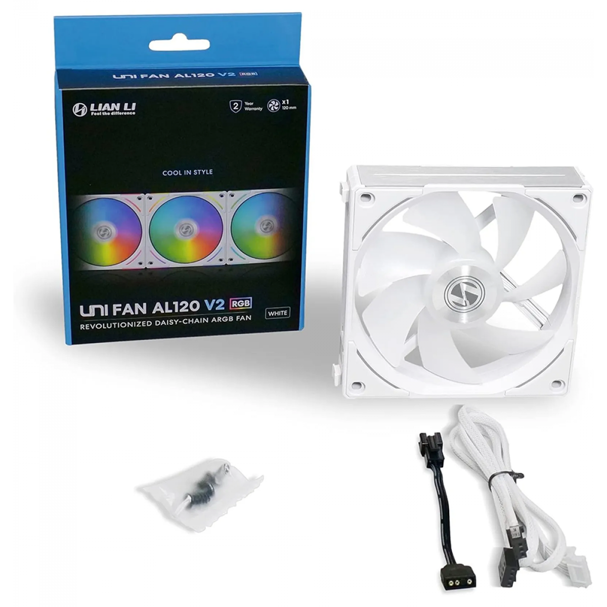 Cooler Para Gabinete Lian Li Uni Fan AL120 V2, RGB, 120mm, White, AL120V2-1W