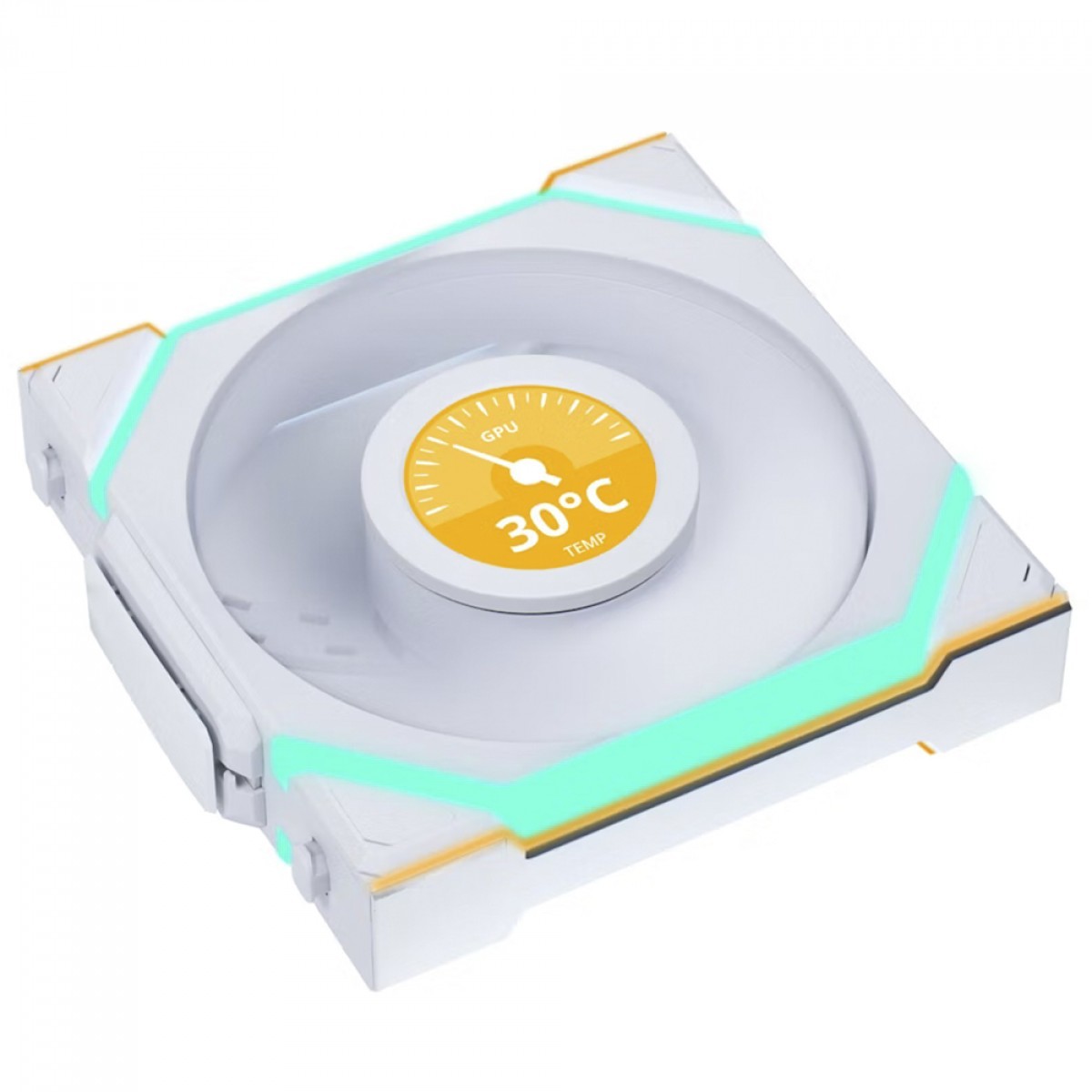 Cooler Para Gabinete Lian Li Uni Fan SL Wireless LCD, Reverse Blade, ARGB, 120mm, Com Tela, White, 12RSLLCD1W1W