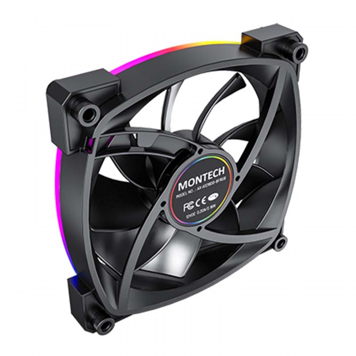 Cooler Para Gabinete Montech AX120 PWM, 120mm, Black