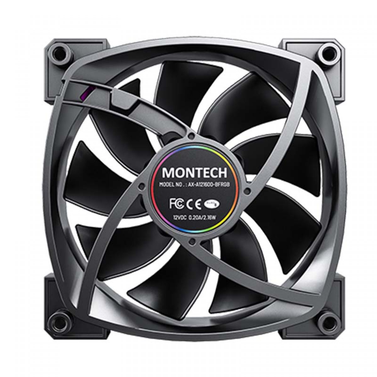 Cooler Para Gabinete Montech AX120 PWM, 120mm, Black