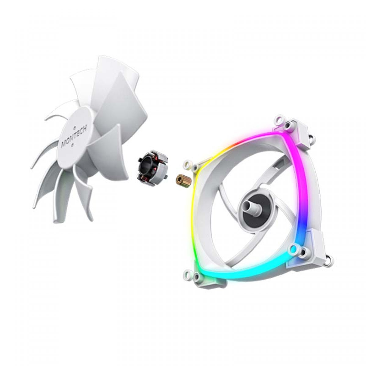 Cooler Para Gabinete Montech AX120 PWM, 120mm, White