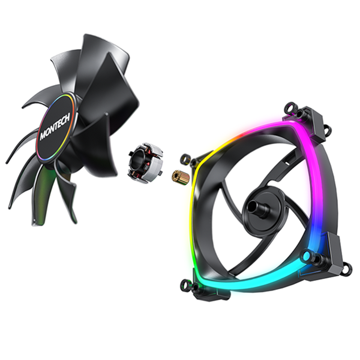 Cooler Para Gabinete Montech AX140 PWM, ARGB, 140mm, Black