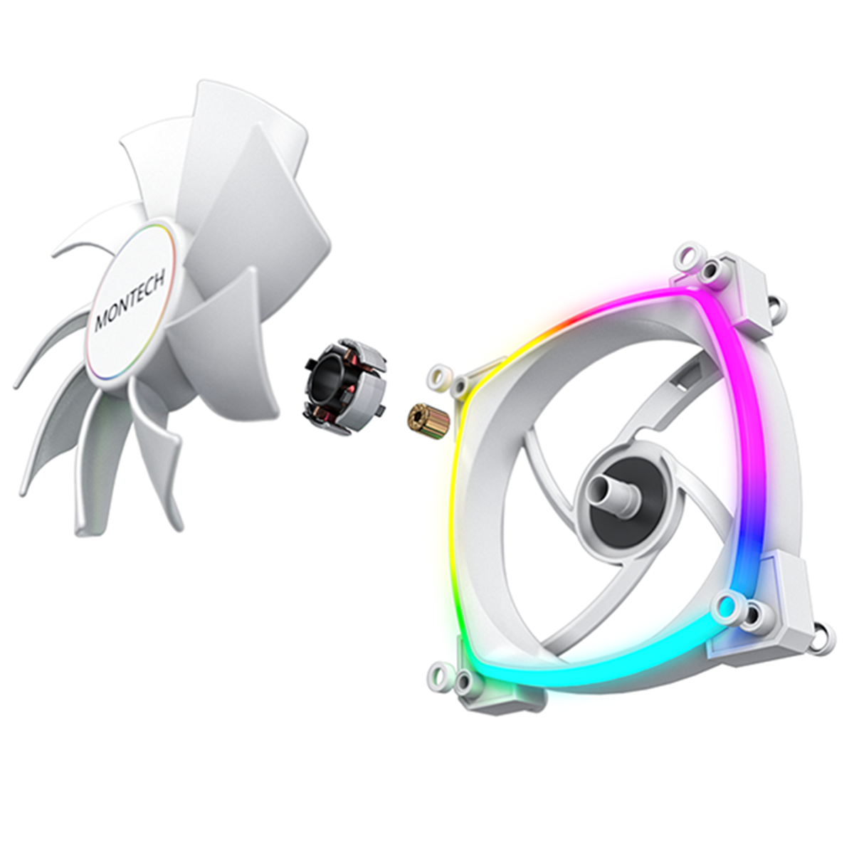 Cooler Para Gabinete Montech AX140 PWM, ARGB, 140mm, White
