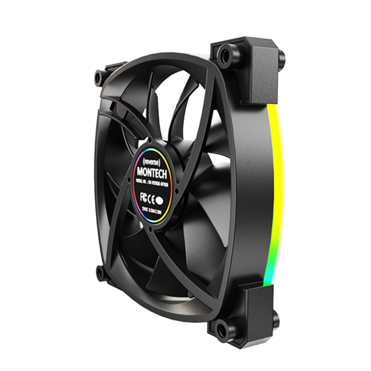 Cooler Para Gabinete Montech RX120 PWM, 120mm, Reverso, Black