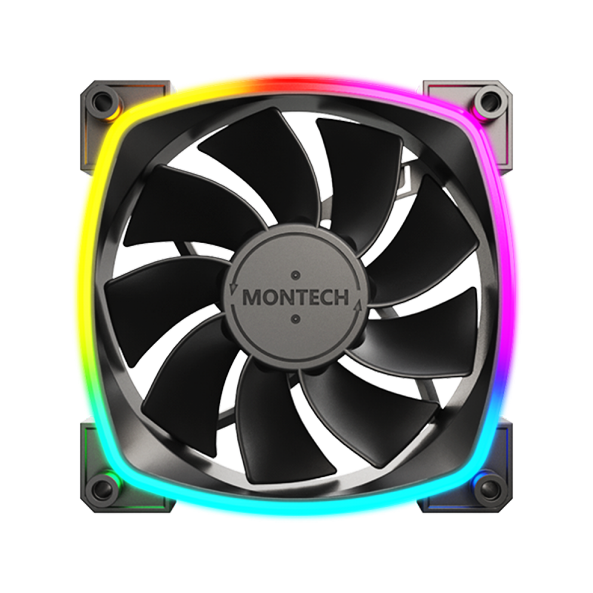 Cooler Para Gabinete Montech RX120 PWM, 120mm, Reverso, Black