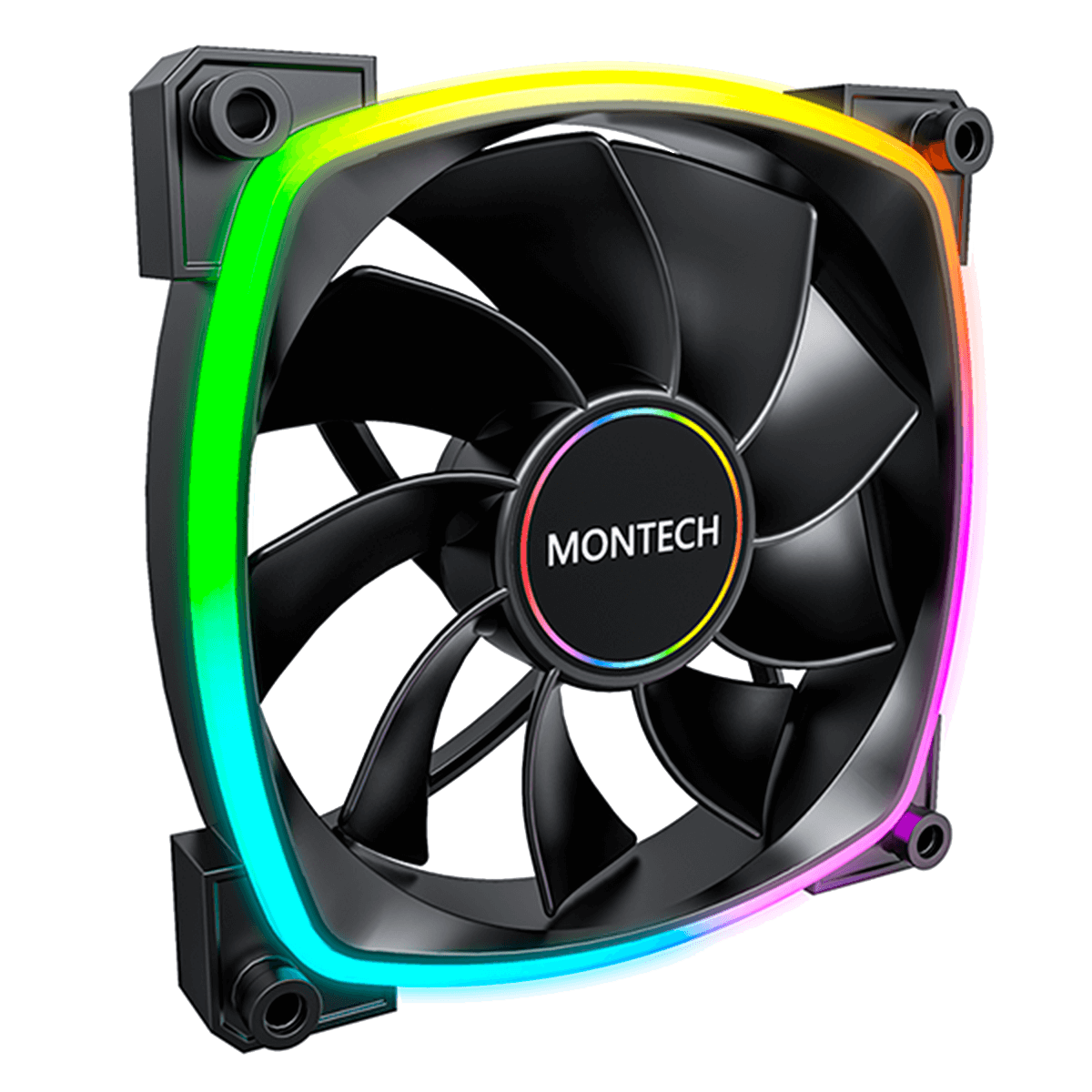 Cooler Para Gabinete Montech RX140 PWM, ARGB, 140mm, Reverso, Black