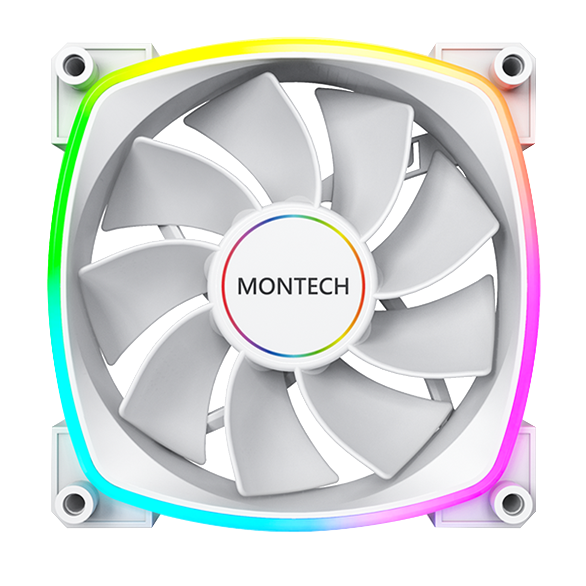 Cooler Para Gabinete Montech RX140 PWM, ARGB, 140mm, Reverso, White