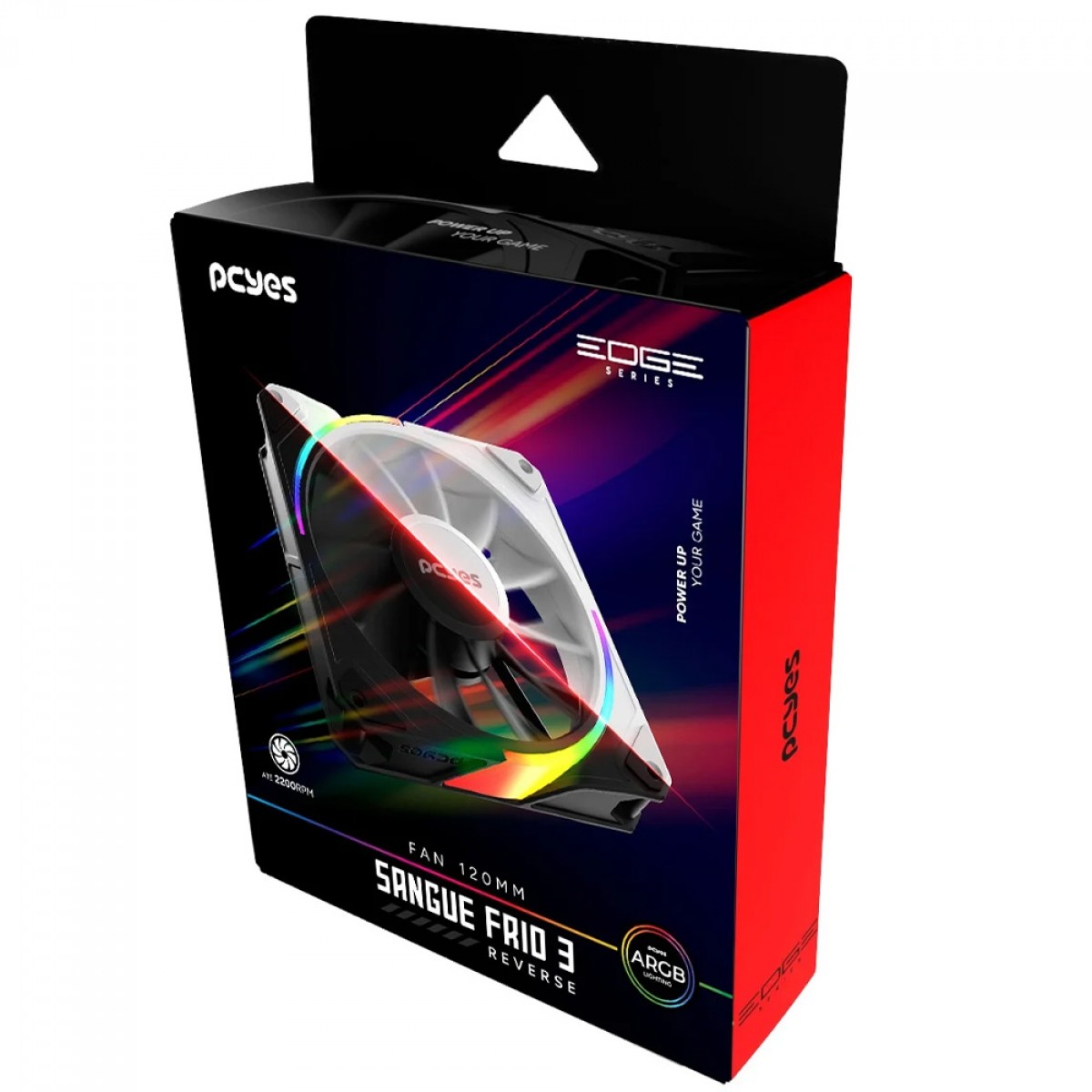 Cooler Para Gabinete PCYes Sangue Frio 3 ARGB Black Vulcan, Reverse, 120mm, Preto, ARGBRVSF3BR