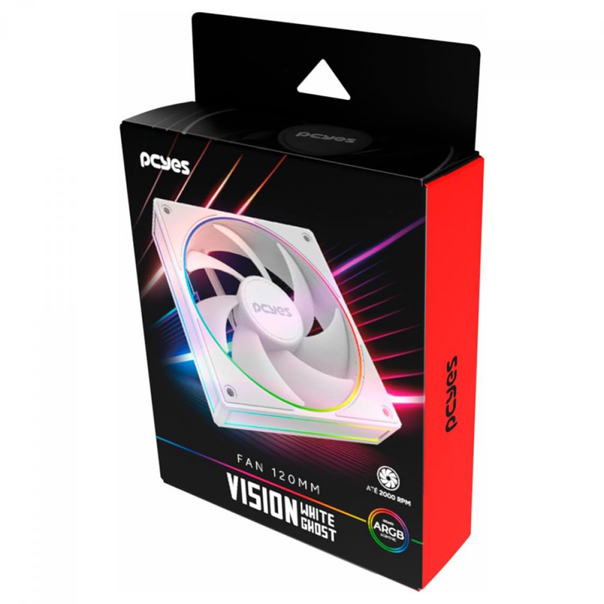 Cooler Para Gabinete PCYes Vision White Ghost, ARGB, 120mm, Branco, FVWG120 - Open Box