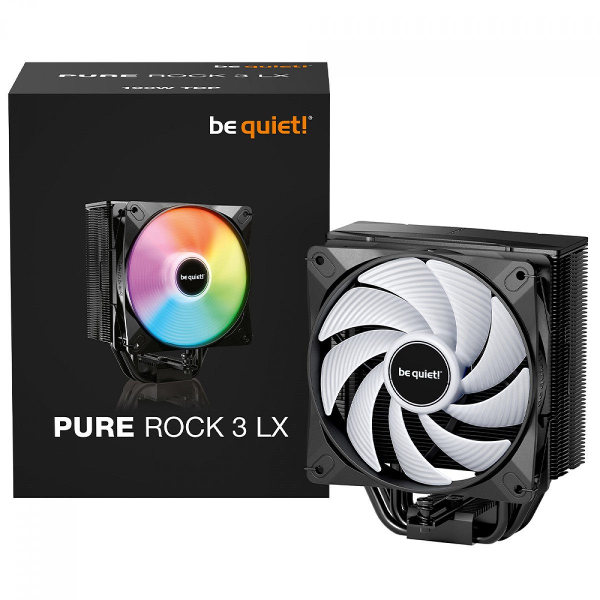 Cooler Para Processador Be Quiet Pure Rock 3 LX, ARGB, 120mm, Intel/AMD, Preto, BK040