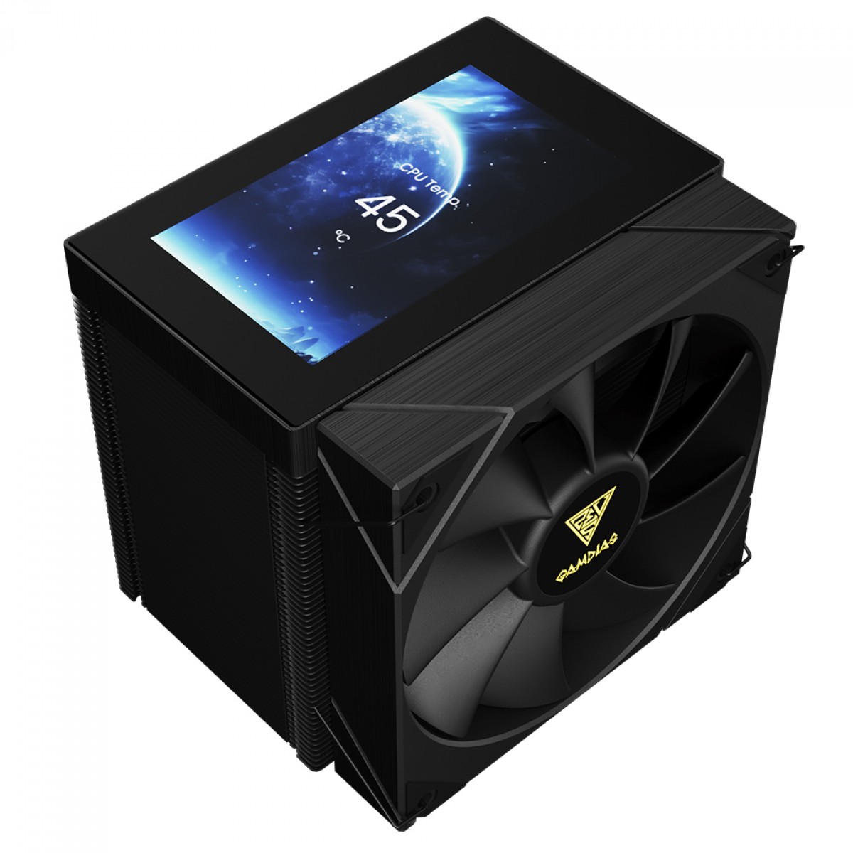 Cooler Para Processador Gamdias Boreas M2-61L, 120mm, Com Tela LCD, Intel-AMD, Preto