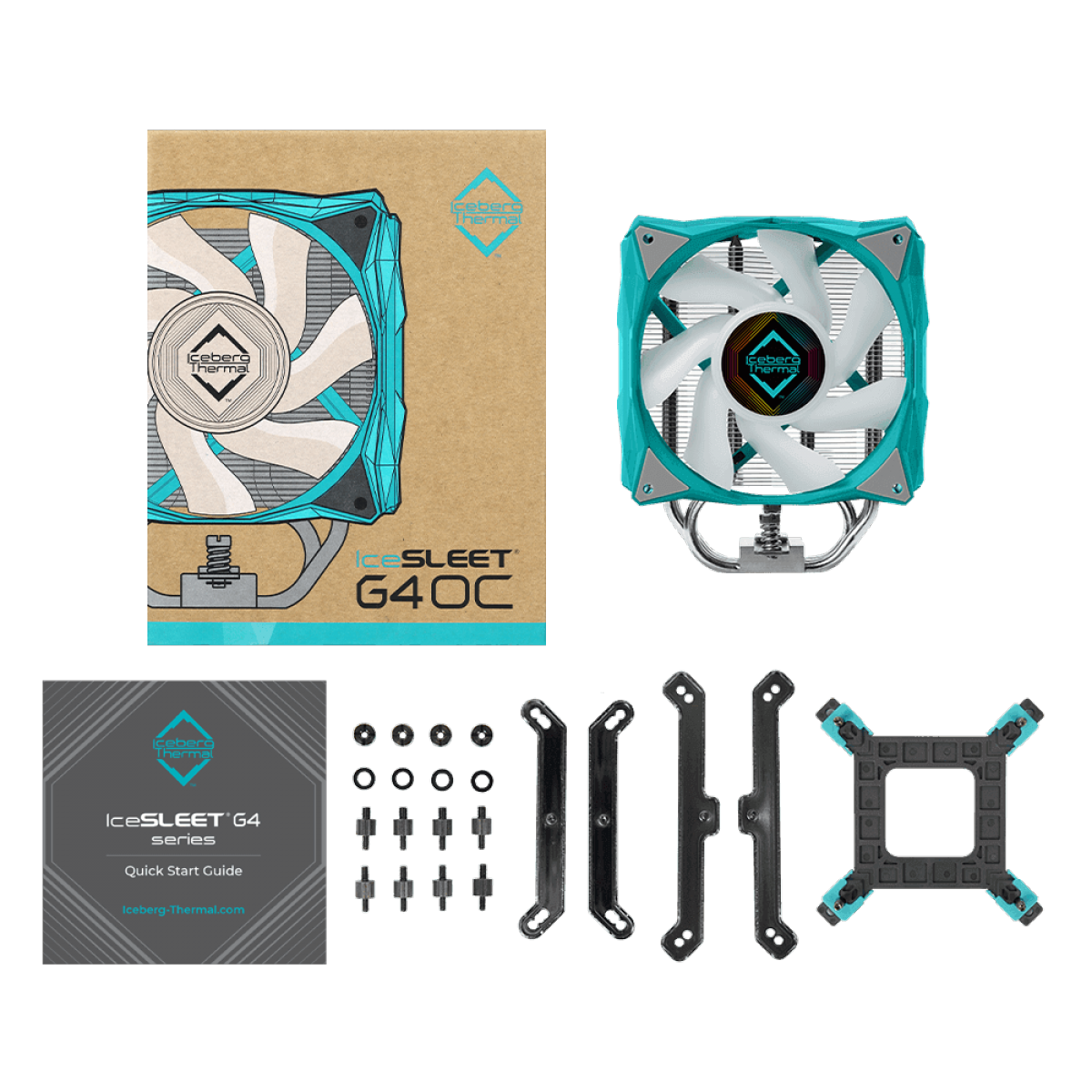 Cooler Para Processador Iceberg Thermal IceSLEET G4 OC, 120mm, ARGB, Intel-AMD, Azul, ICESLEETG4OC-TGG-00A