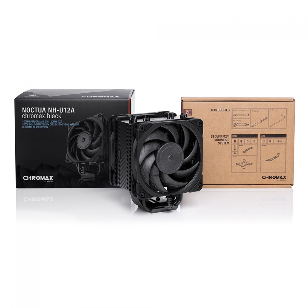 Cooler para Processador Noctua NH-U12A, 120mm, Black, Intel-AMD, NH-U12A Chromax.Black