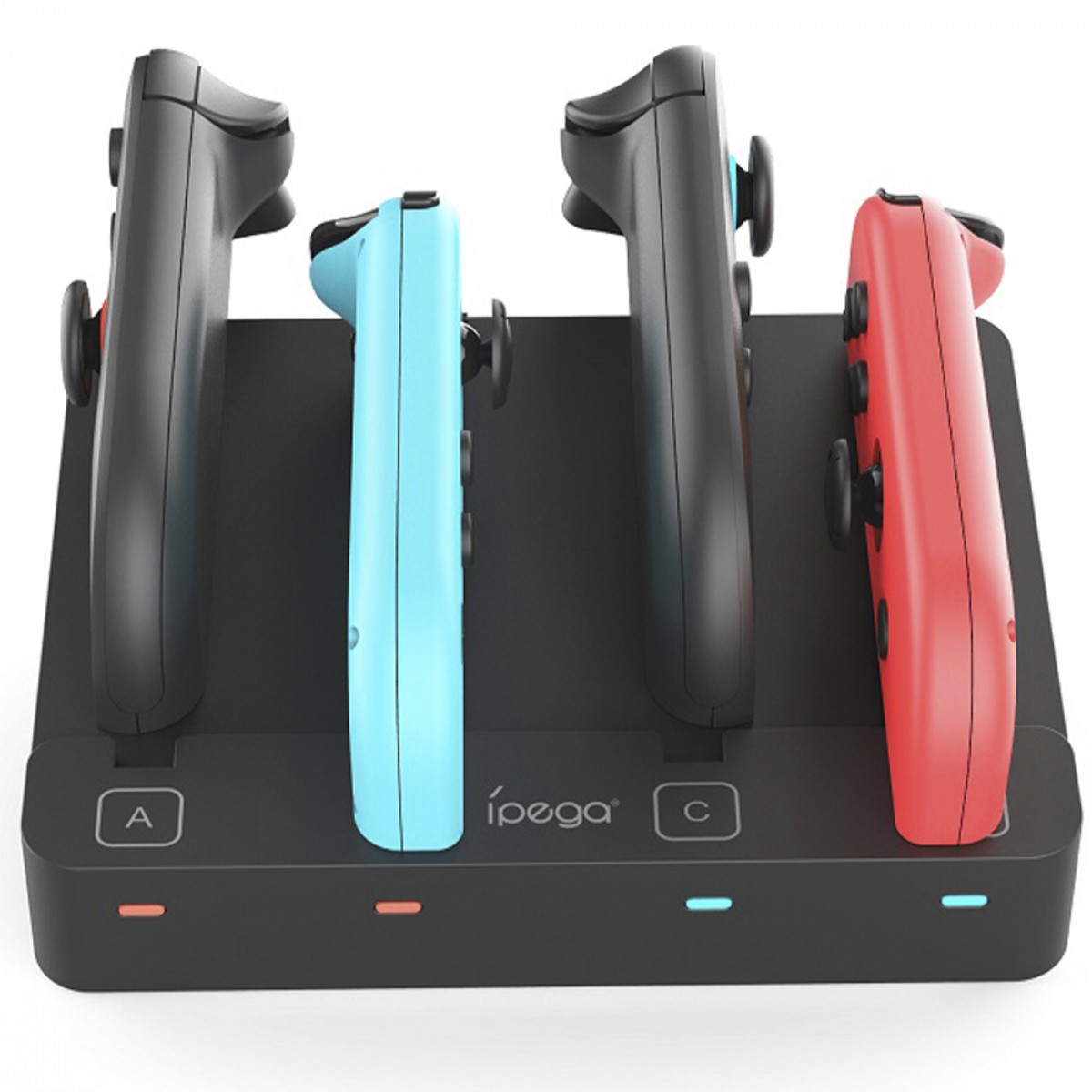 Dock De Carregamento Ipega, Para Nintendo Switch 2 / Switch OLED / Joy-Con, Com 4 Slots, Preto, PG-SW2081