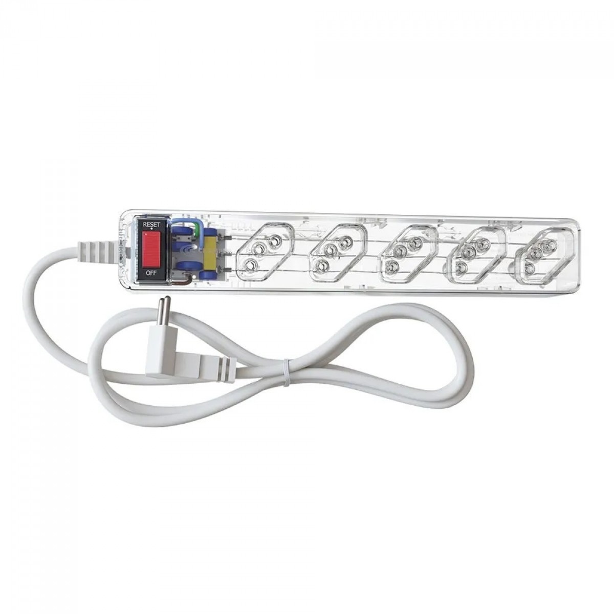 Filtro de Linha DPS ICLAMPER Energia 5 Tomadas, 127/220 volts, LCF, 1M, Transparente, Bivolt