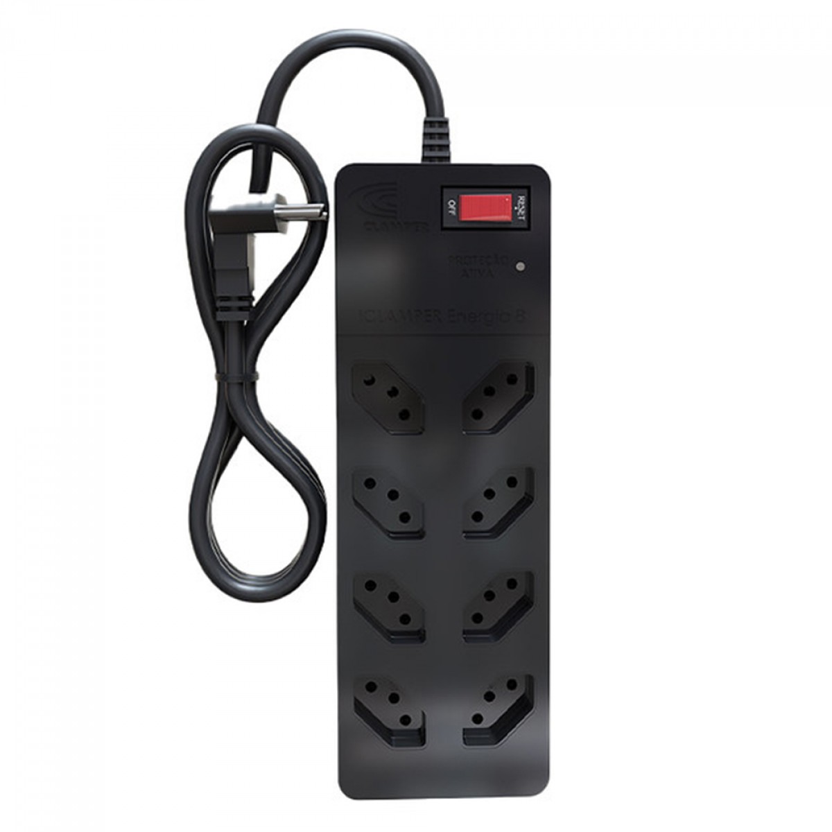 Filtro de Linha DPS ICLAMPER Energia 8 Tomadas, 127/220 volts, LCF, 1,3M, Black, Bivolt