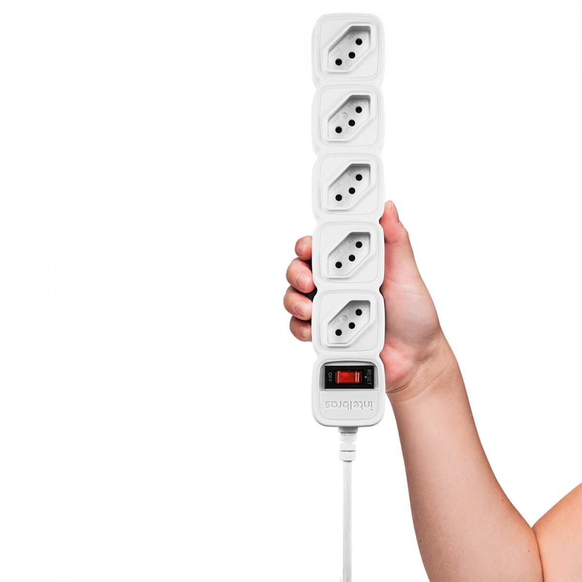 Filtro de Linha Intelbras Com 5 Tomadas, Branco, EPE 205 + BR