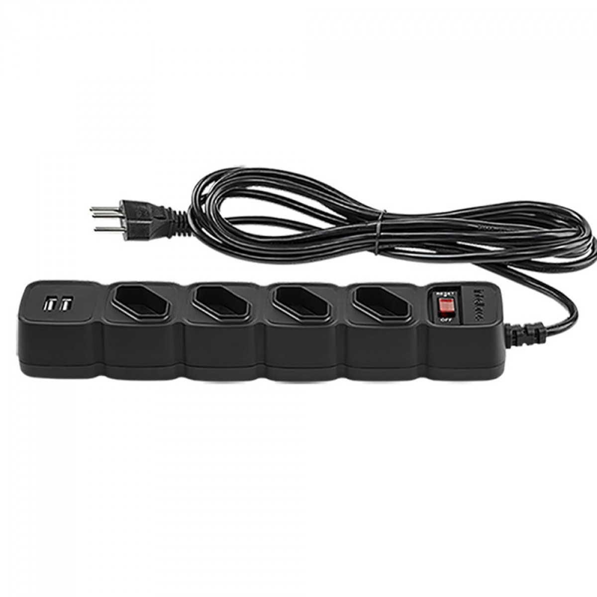 Filtro de Linha Intelbras EPE 204, 4 Tomadas, 2 USB, 1m, Bivolt, Black, EPE 204 USB + PT