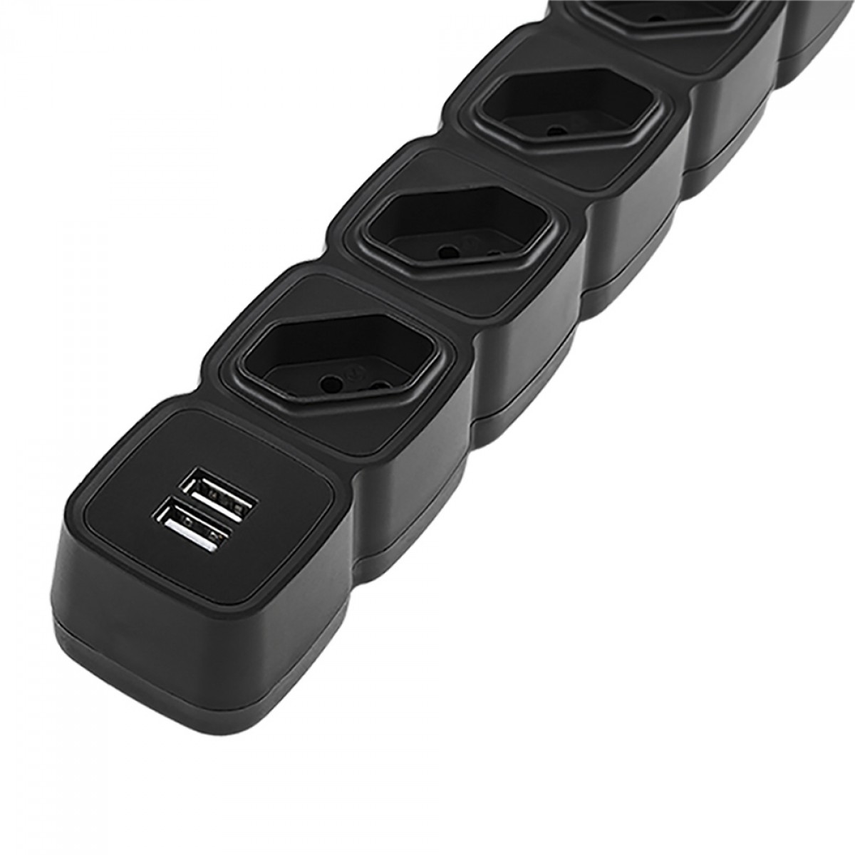 Filtro de Linha Intelbras EPE 204, 4 Tomadas, 2 USB, 1m, Bivolt, Black, EPE 204 USB + PT