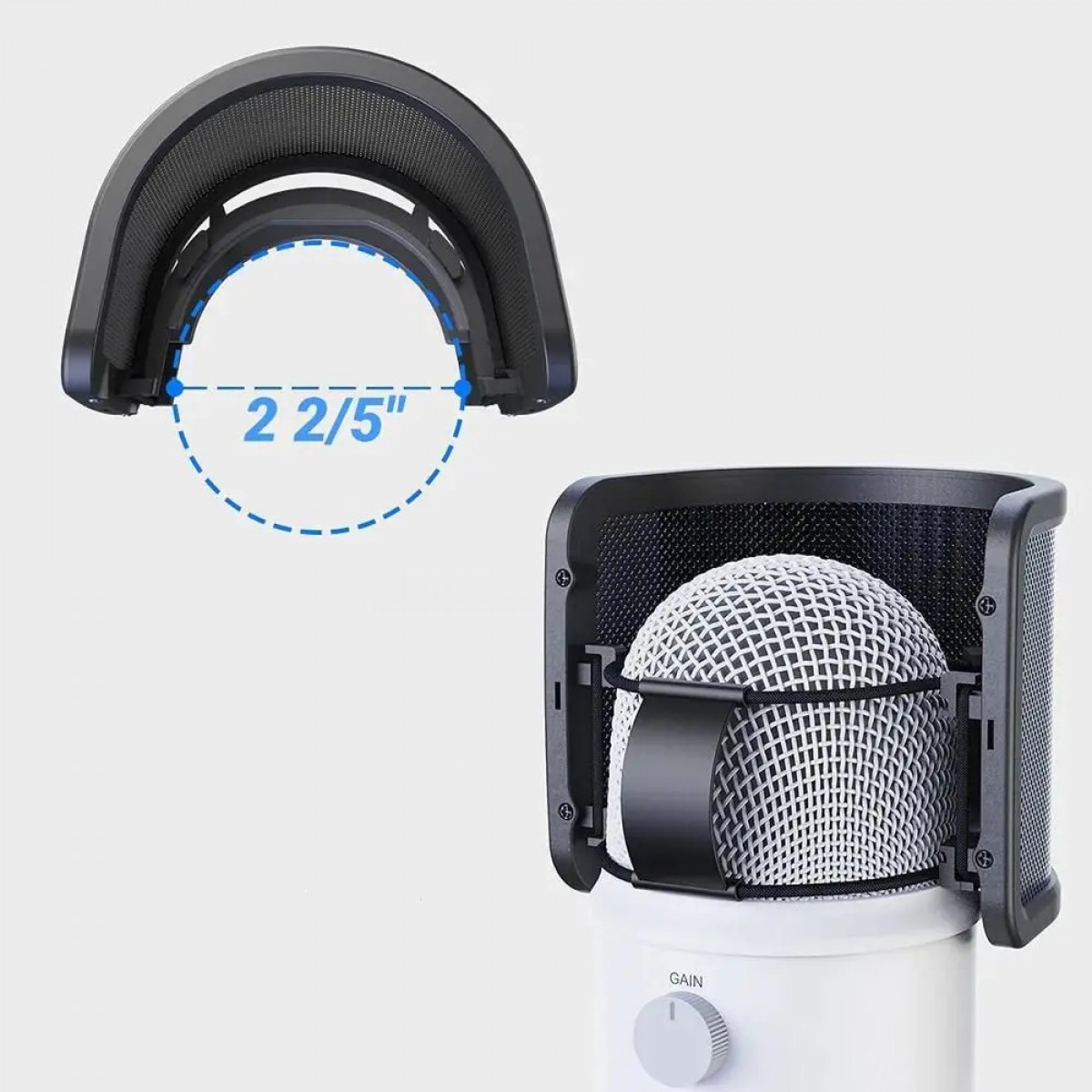 Filtro Pop Fifine U1 Para Microfone Estúdio Gravação, Preto