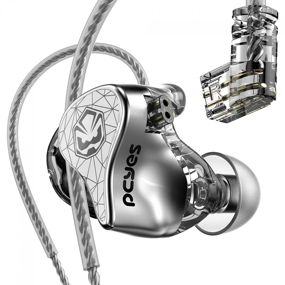 Fone de Ouvido Gamer PCYes Tyet, Intra Auricular, Driver Dinâmico de 10mm, P3, Cabo Destacável, Com Microfone, Cinza, FPTY1DD