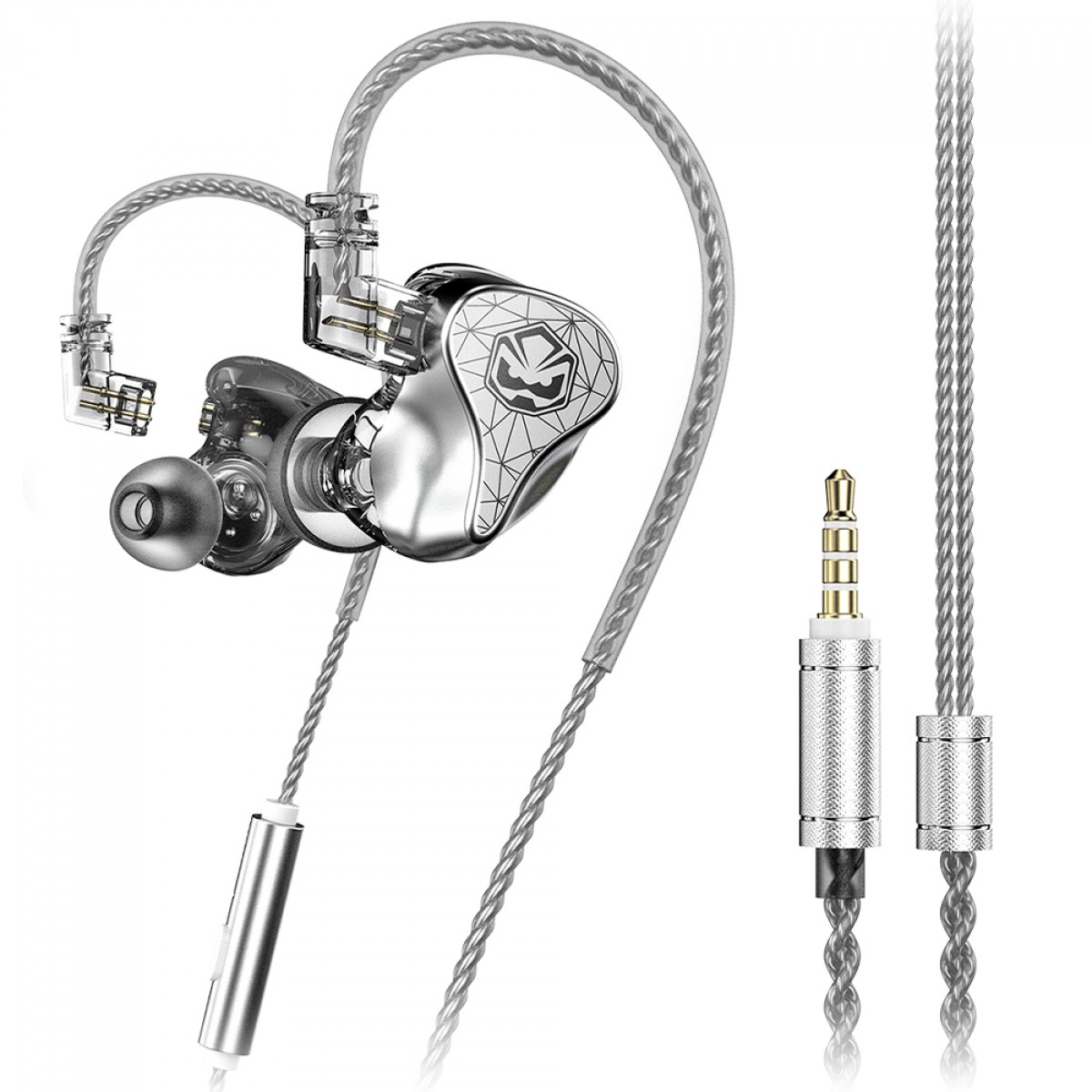 Fone de Ouvido Gamer PCYes Tyet, Intra Auricular, Driver Dinâmico de 10mm, P3, Cabo Destacável, Com Microfone, Cinza, FPTY1DD