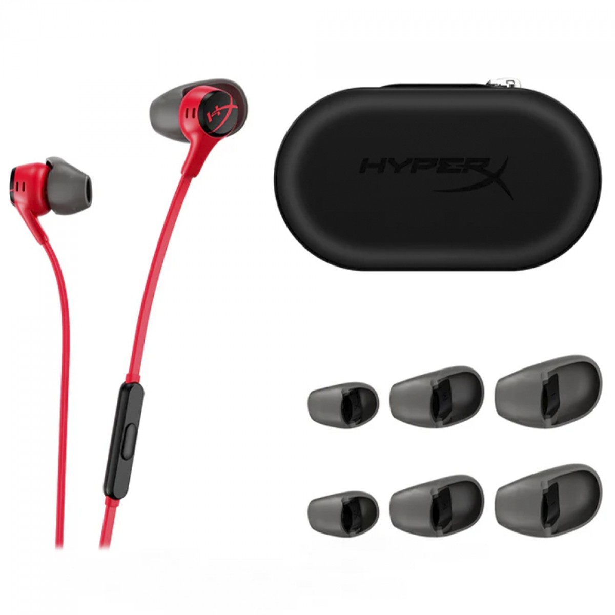 Fone de Ouvido HyperX Cloud EarBuds II, 3.5mm, Com Microfone, Vermelho, 705L8AA