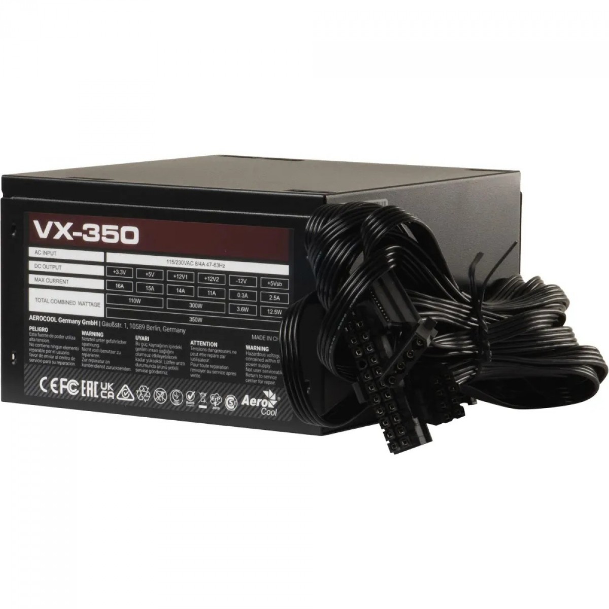 Fonte Aerocool Stealth VX-350, 350W, Bivolt, Preto