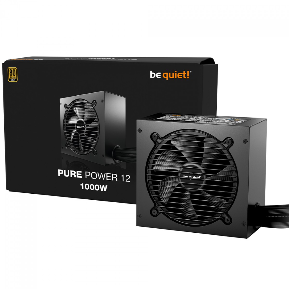 Fonte Be Quiet Pure Power 12, 1000W, 80 Plus Gold, PFC Ativo, Preto, BP005US