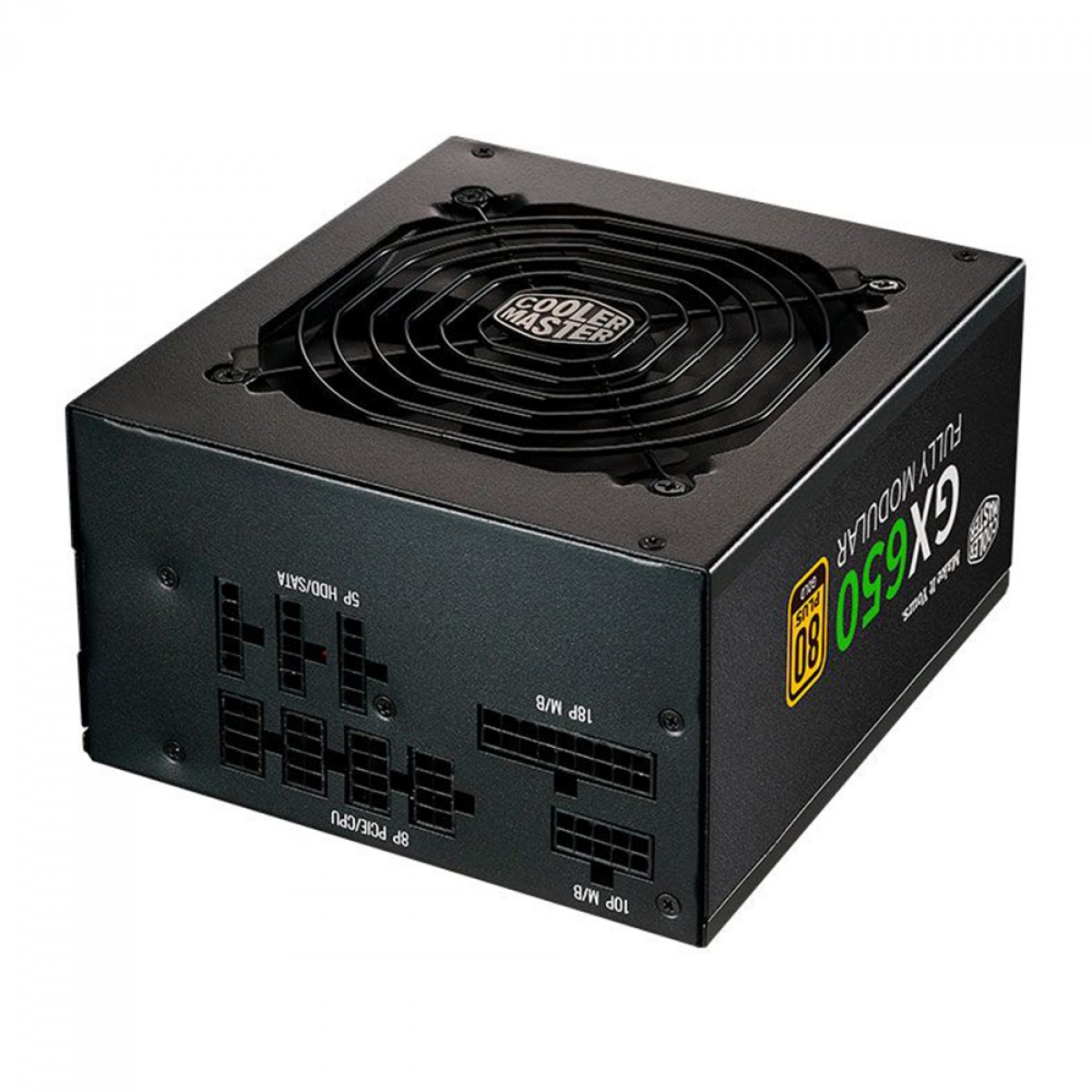 Fonte Cooler Master GX650 Gold, 650W, 80 Plus Gold, Full Modular, PFC Ativo, Preto, MPE-6501-AFAAG-W1
