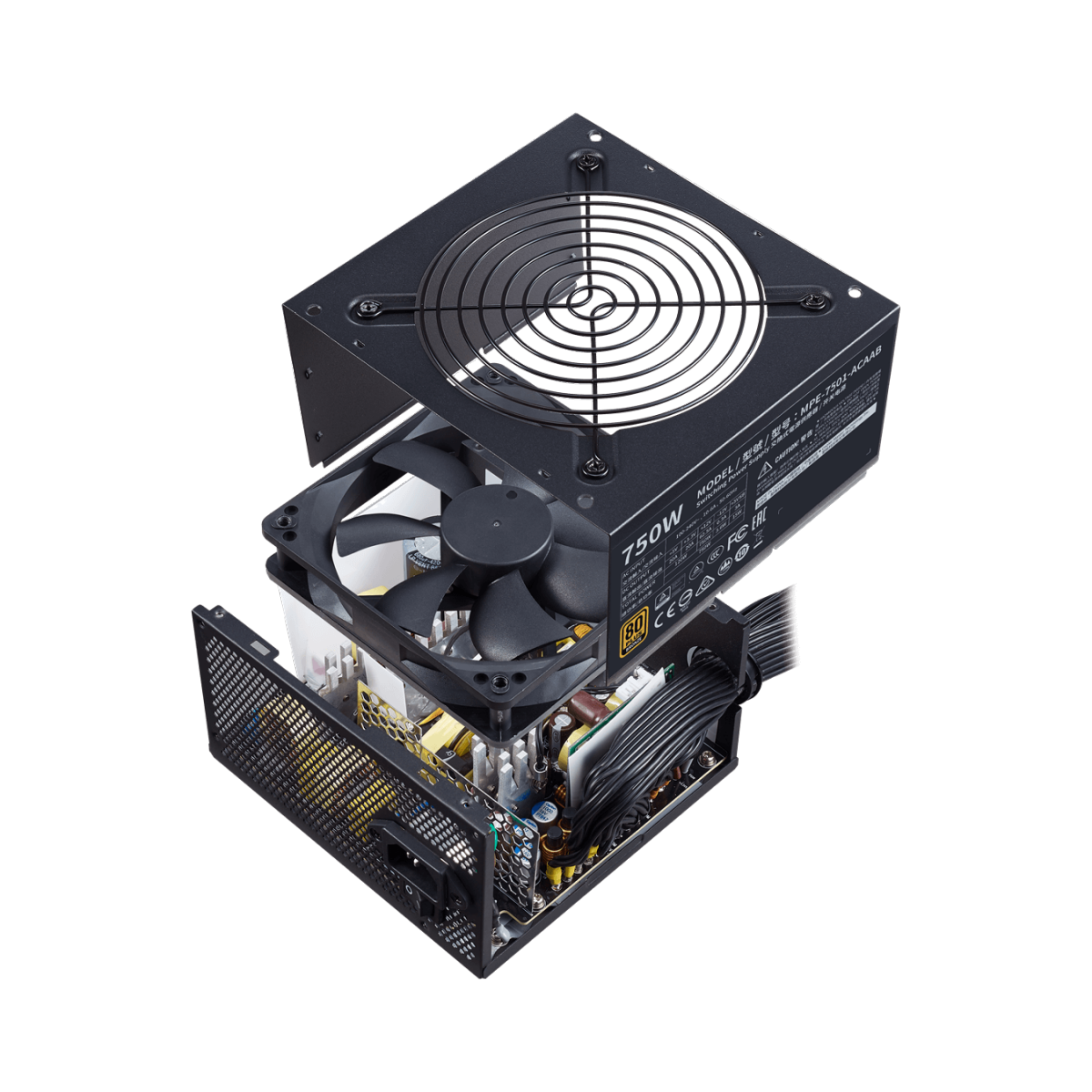 Fonte Cooler Master MWE 750 BRONZE - V2, 750w, 80 Plus Bronze, PFC Ativo, MPE-7501-ACAAB-BR