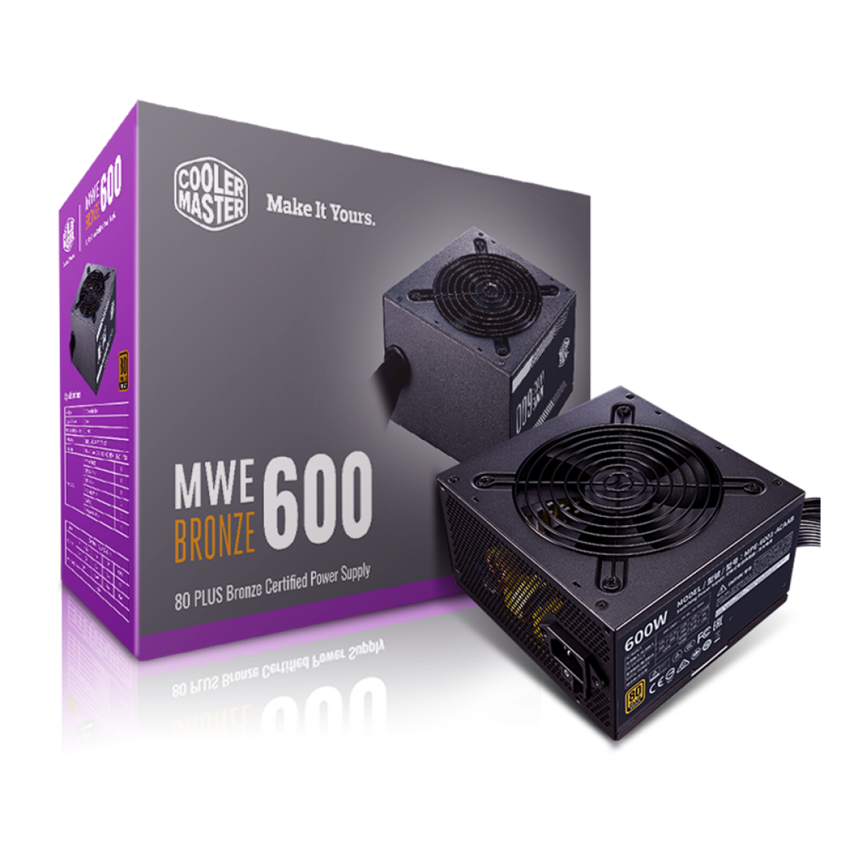 Fonte Cooler Master MWE V2 600W, 80 Plus Bronze, PFC Ativo, MPE-6001-ACAAB-BR