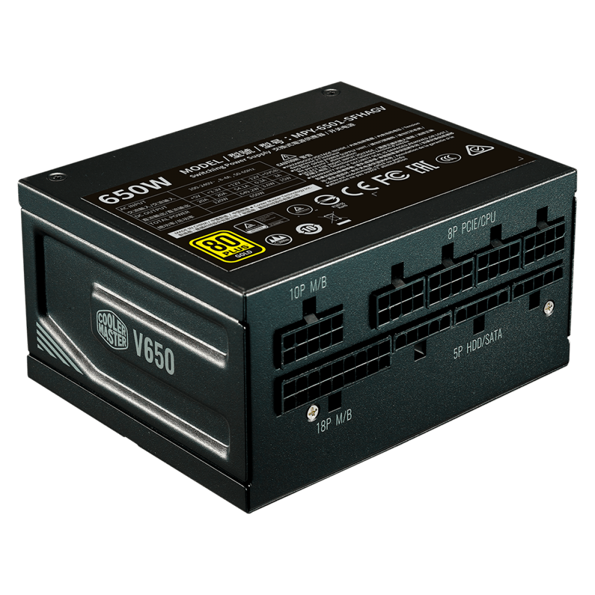 Fonte Cooler Master V650 SFX Gold, 650W, 80 Plus Gold, PFC Ativo, Full Modular, MPY-6501-SFHAGV-WO