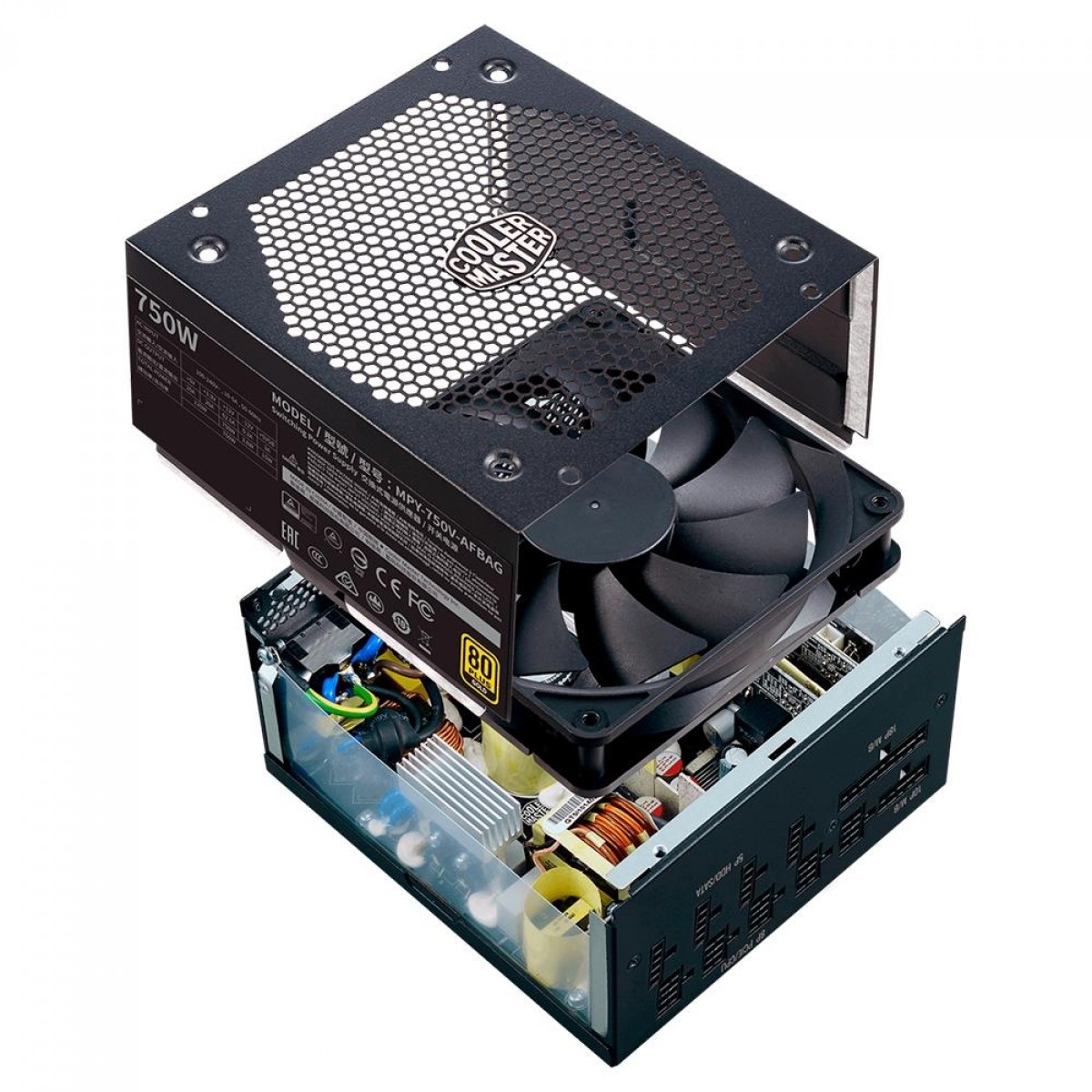 Fonte Cooler Master V750 V2 750W, 80 Plus Gold, PFC Ativo, Full Modular, MPY-750V-AFBAG-WO