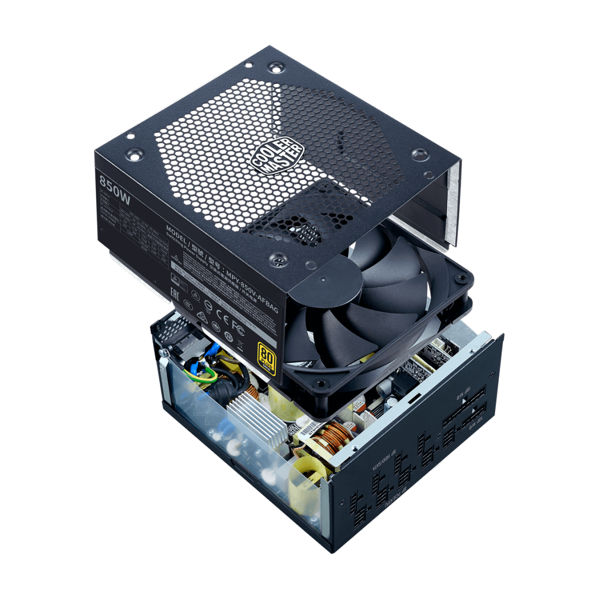 Fonte Cooler Master V850 V2 850W, 80 Plus Gold, PFC Ativo, Full Modular, MPY-850V-AFBAG-WO
