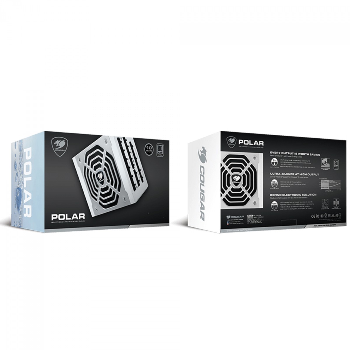 Fonte Cougar Polar 1050, 1050W, Full Modular, 80 Plus Platinum, White, 31PL105001P01