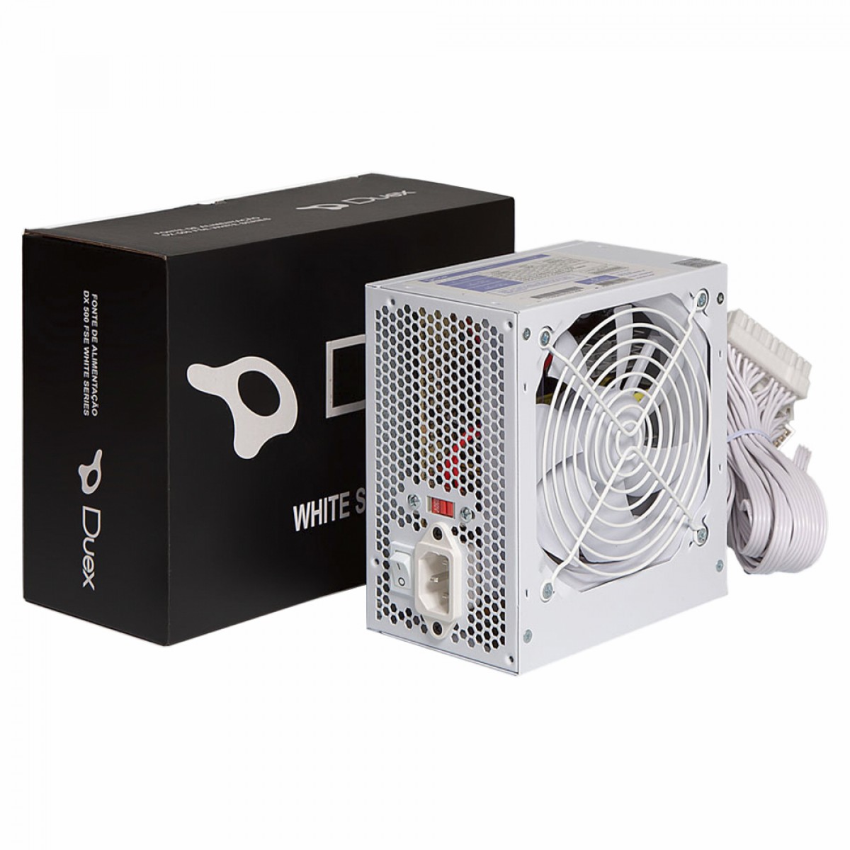 Fonte Duex DX500FSE White Series, 500W, Cabos Flat