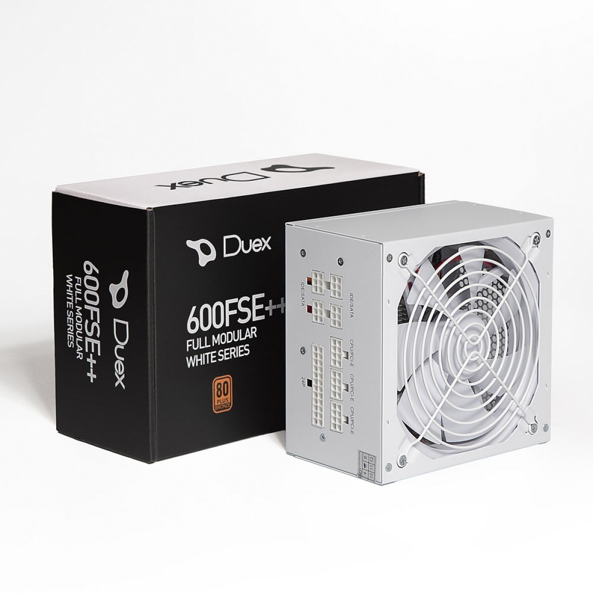 Fonte Duex DX 600FSE++ White Series, 600W, 80 Plus Bronze, Full Modular, PFC Ativo