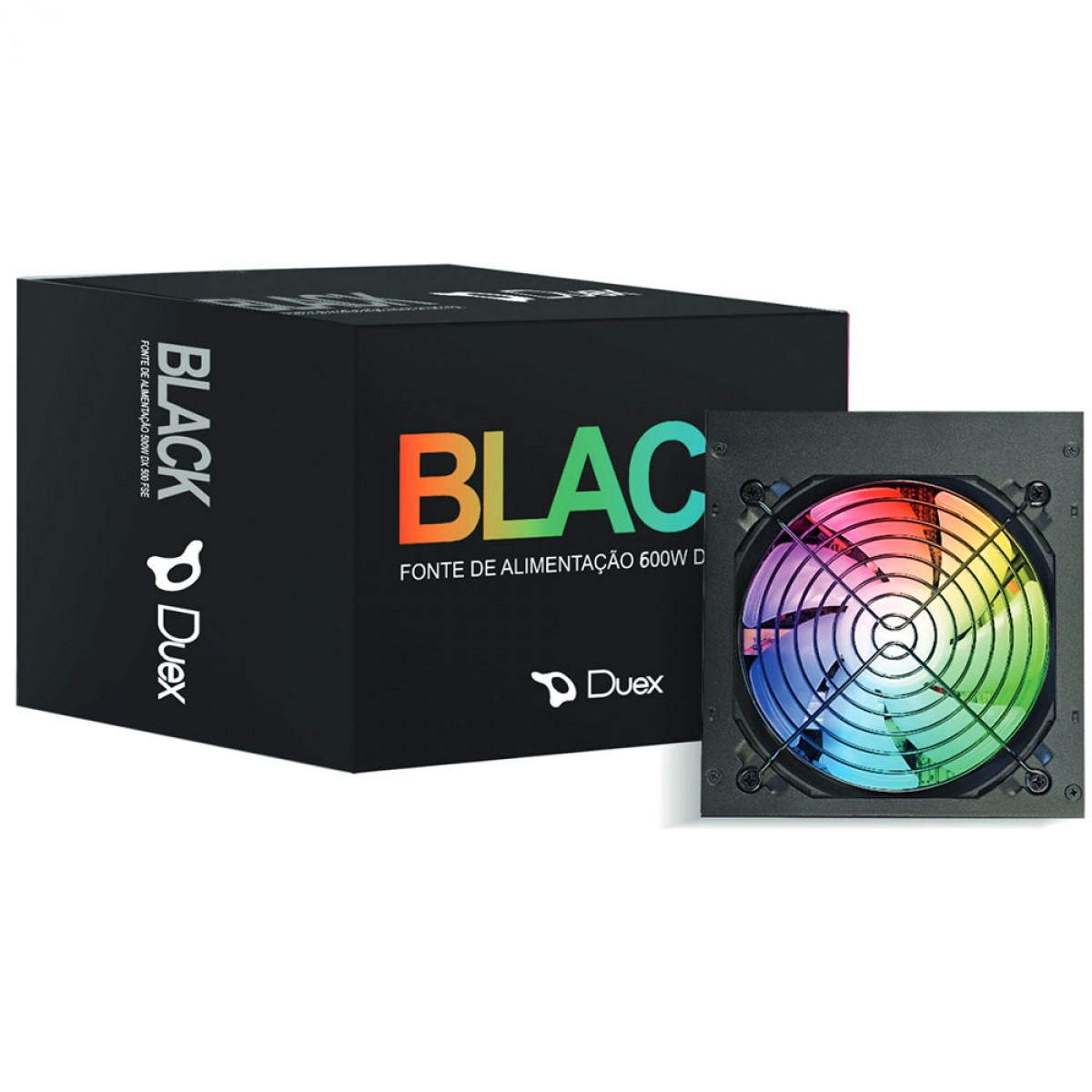 Fonte Duex DX 600FSE RGB Series, 600W, Bivolt, Black
