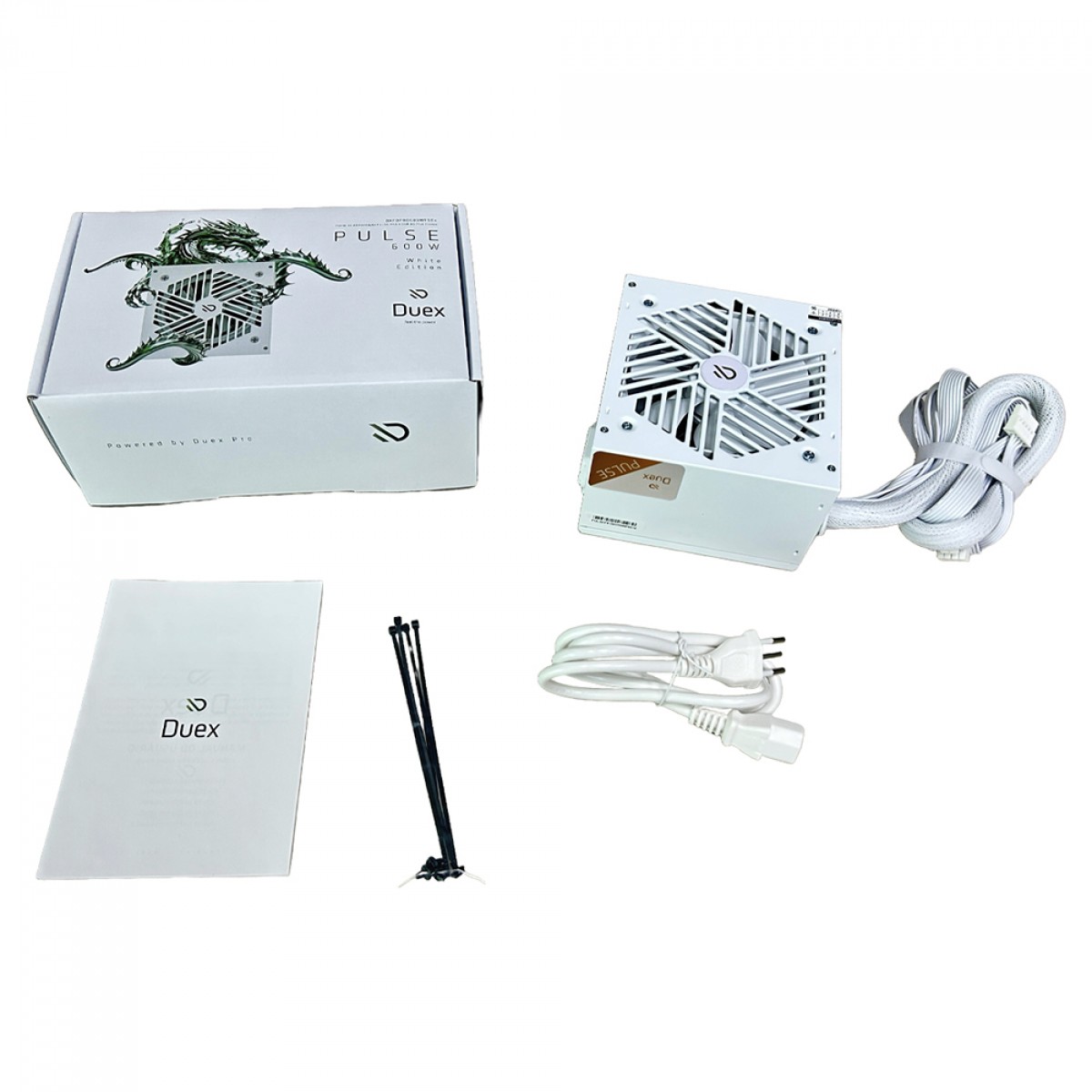 Fonte Duex Pulse Pro, 600W, 80 Plus Bronze, TecLab, PFC Ativo, Branco, DXFOPRO600WFSE+W