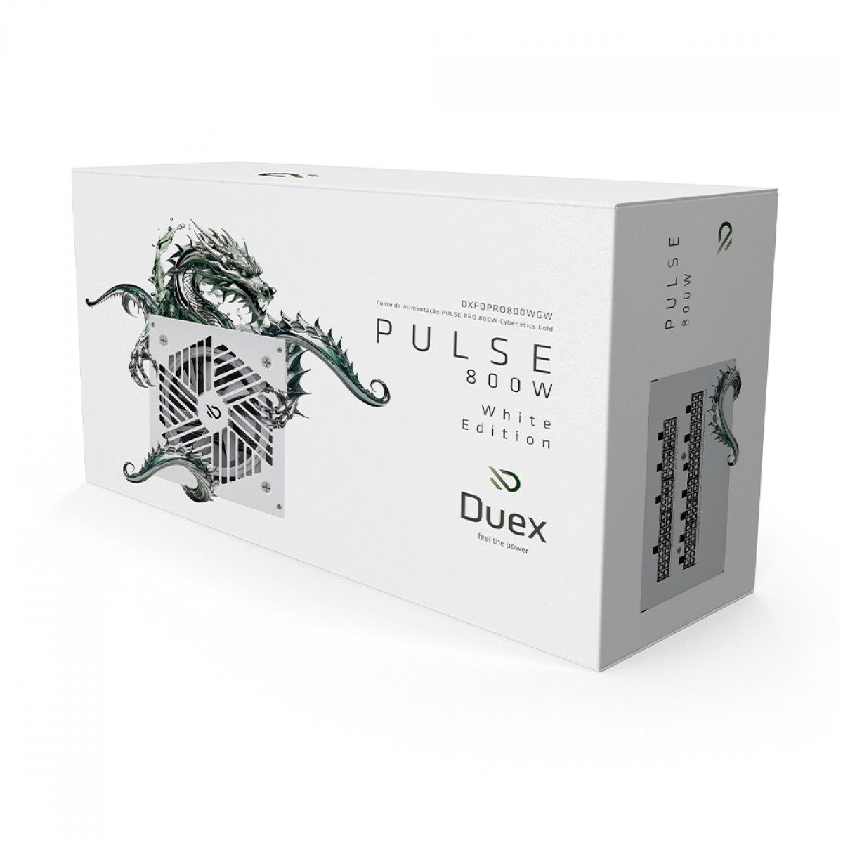 Fonte Duex Pulse Pro, 800W, Cybenetics Gold, TecLab, PFC Ativo, Full Modular, Branco, DXFOPRO800WGW