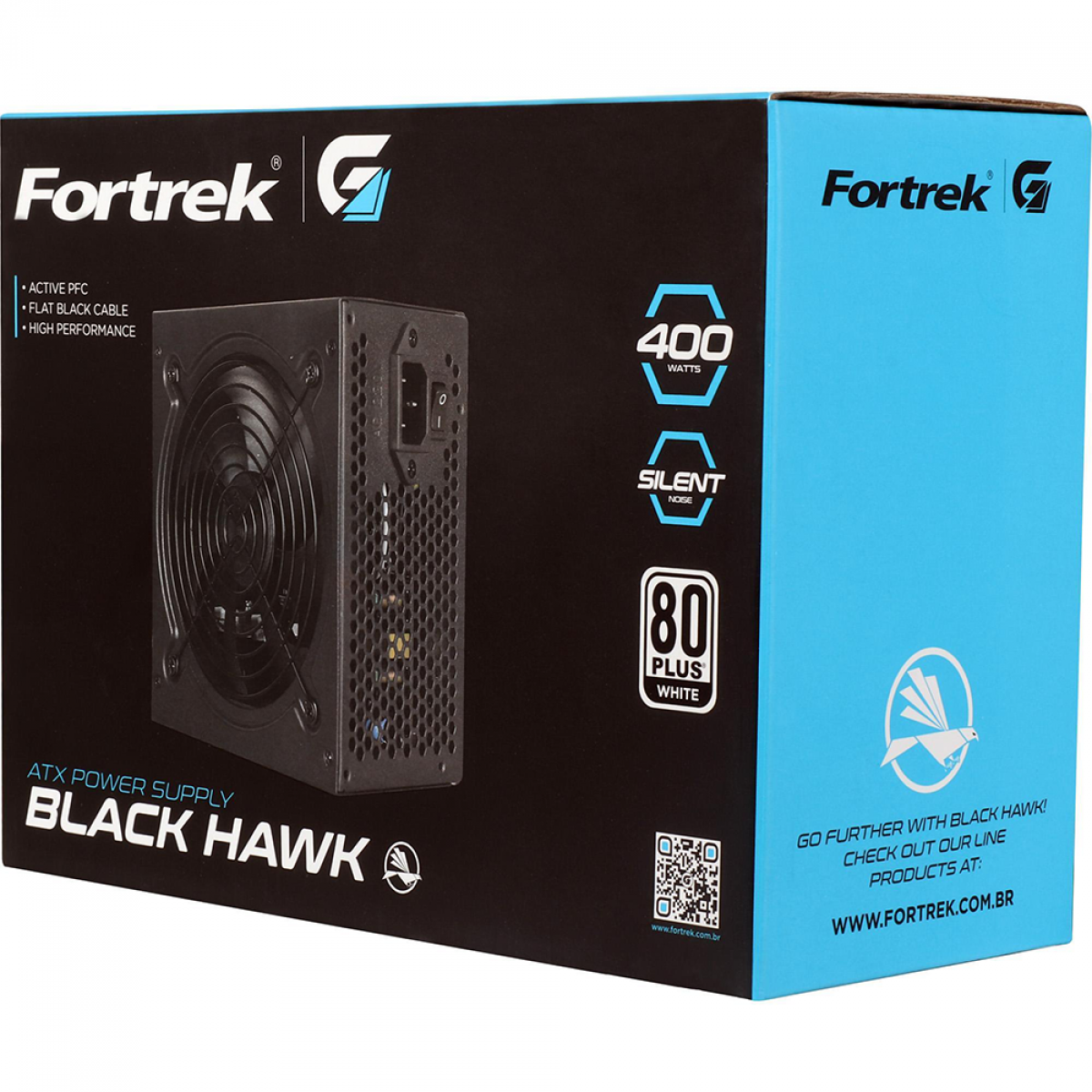 Fonte Fortrek Black Hawk, 400W, 80 Plus White, PFC Ativo, 70458