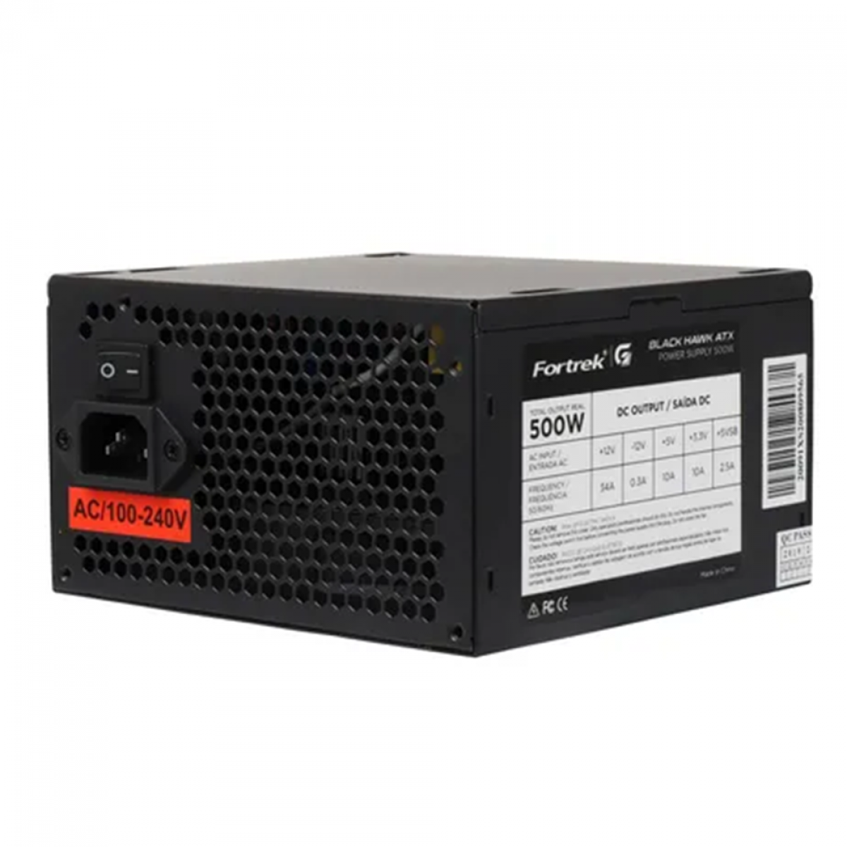 Fonte Fortrek Black Hawk, 500W, 80 Plus Bronze, PFC Ativo, 70459