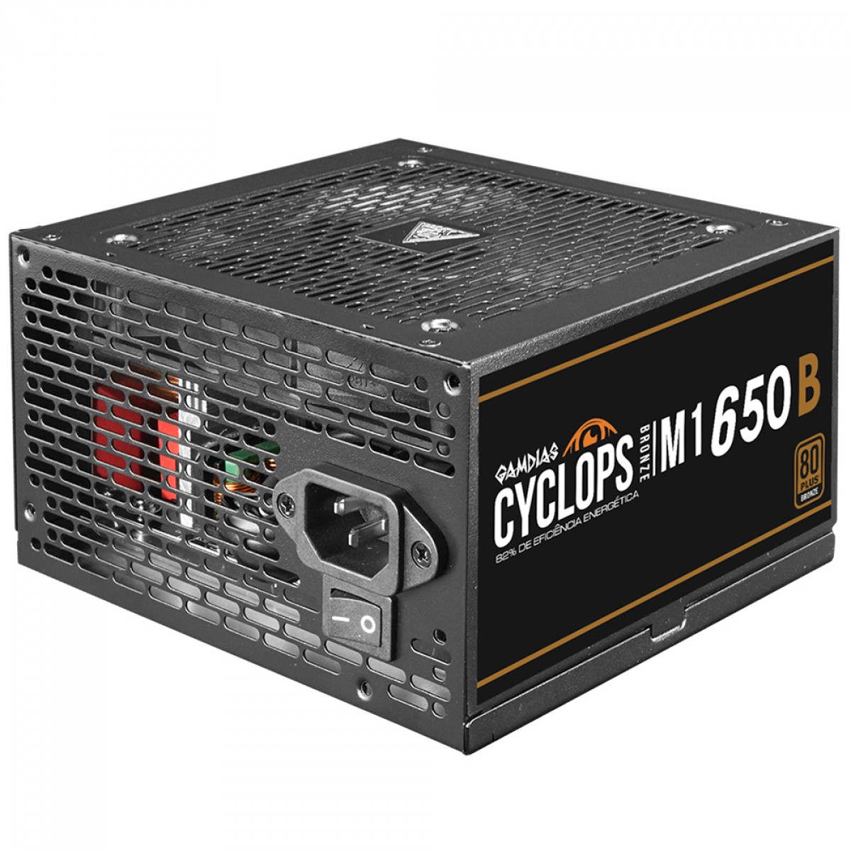 Fonte Gamdias Cyclops M1-650B, 650W, 80 Plus Bronze, Cybenetics, Teclab, PFC Ativo, Cabos Flat