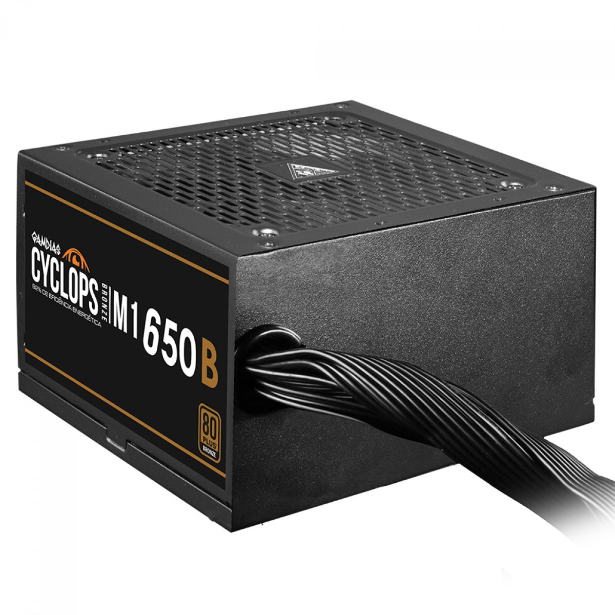 Fonte Gamdias Cyclops M1-650B, 650W, 80 Plus Bronze, Cybenetics, Teclab, PFC Ativo, Cabos Flat