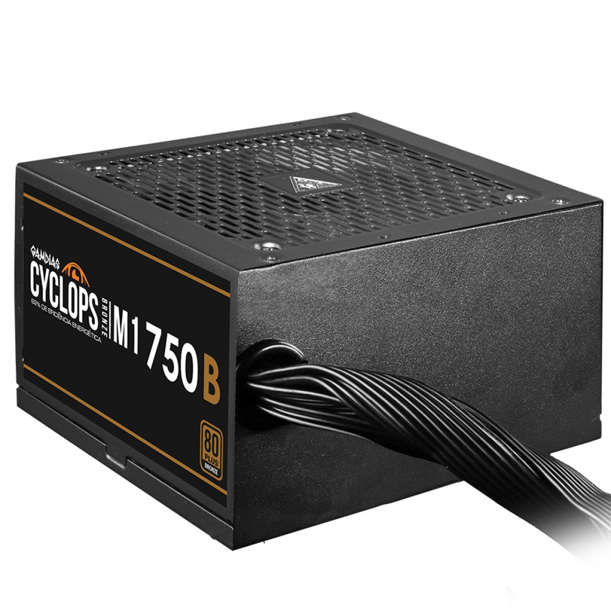 Fonte Gamdias Cyclops M1-750B, 750W, 80 Plus Bronze, Cybenetics, Teclab, PFC Ativo, Cabos Flat