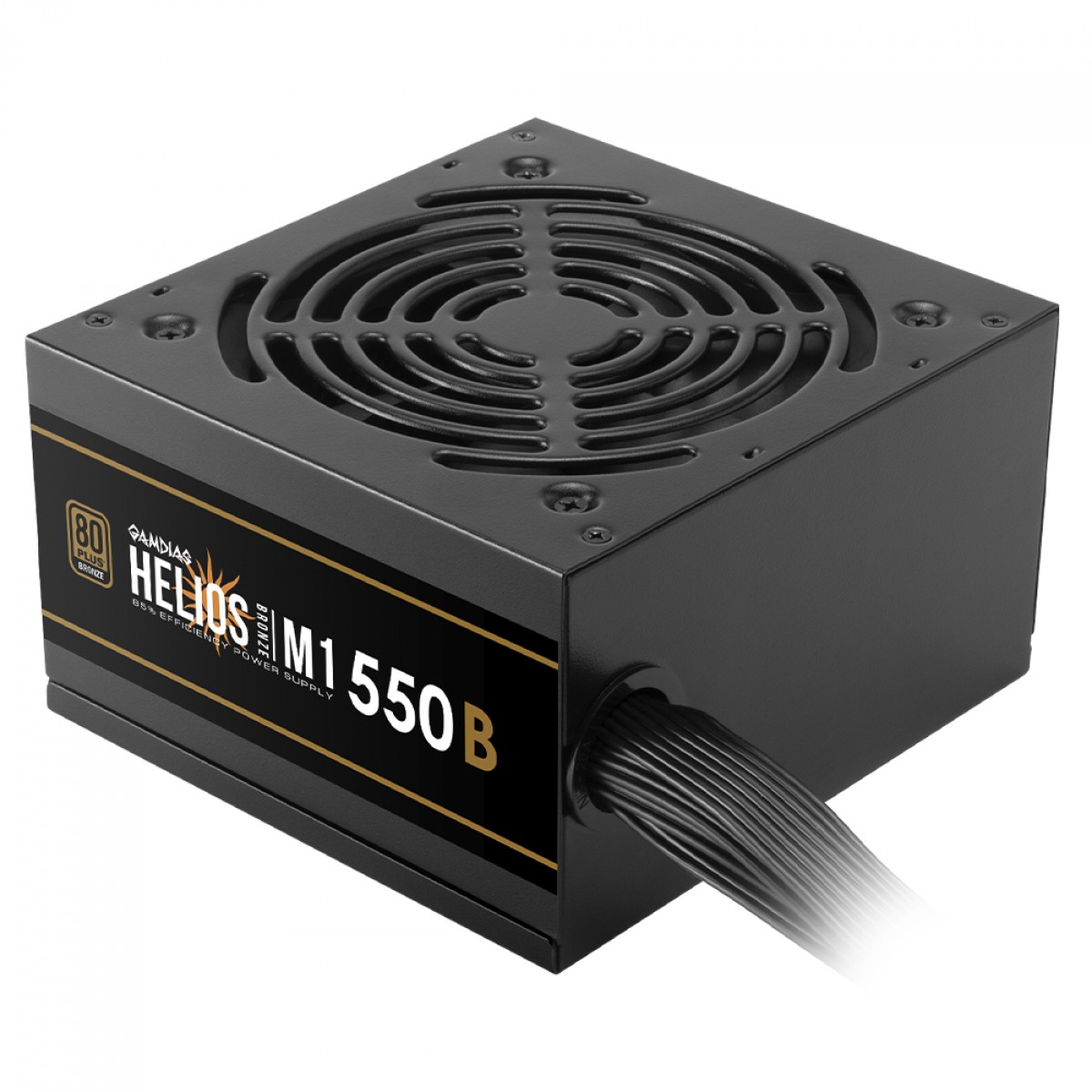Fonte Gamdias Helios M1-550B, 550W, 80 Plus Bronze, PFC Ativo, Cabos Flat, Preto
