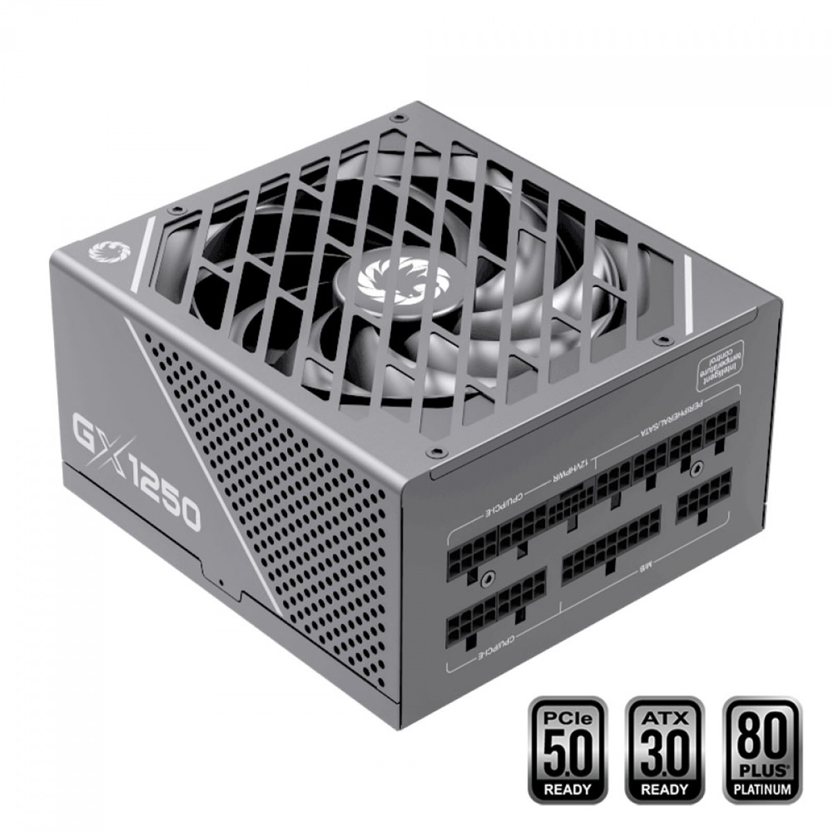 Fonte Gamemax GX1250 PRO, 1250W, Full Modular, 80 Plus Platinum, PCIe 5.0, ATX 3.0, PFC Ativo, Metal, GX1250PROSLS8810BR