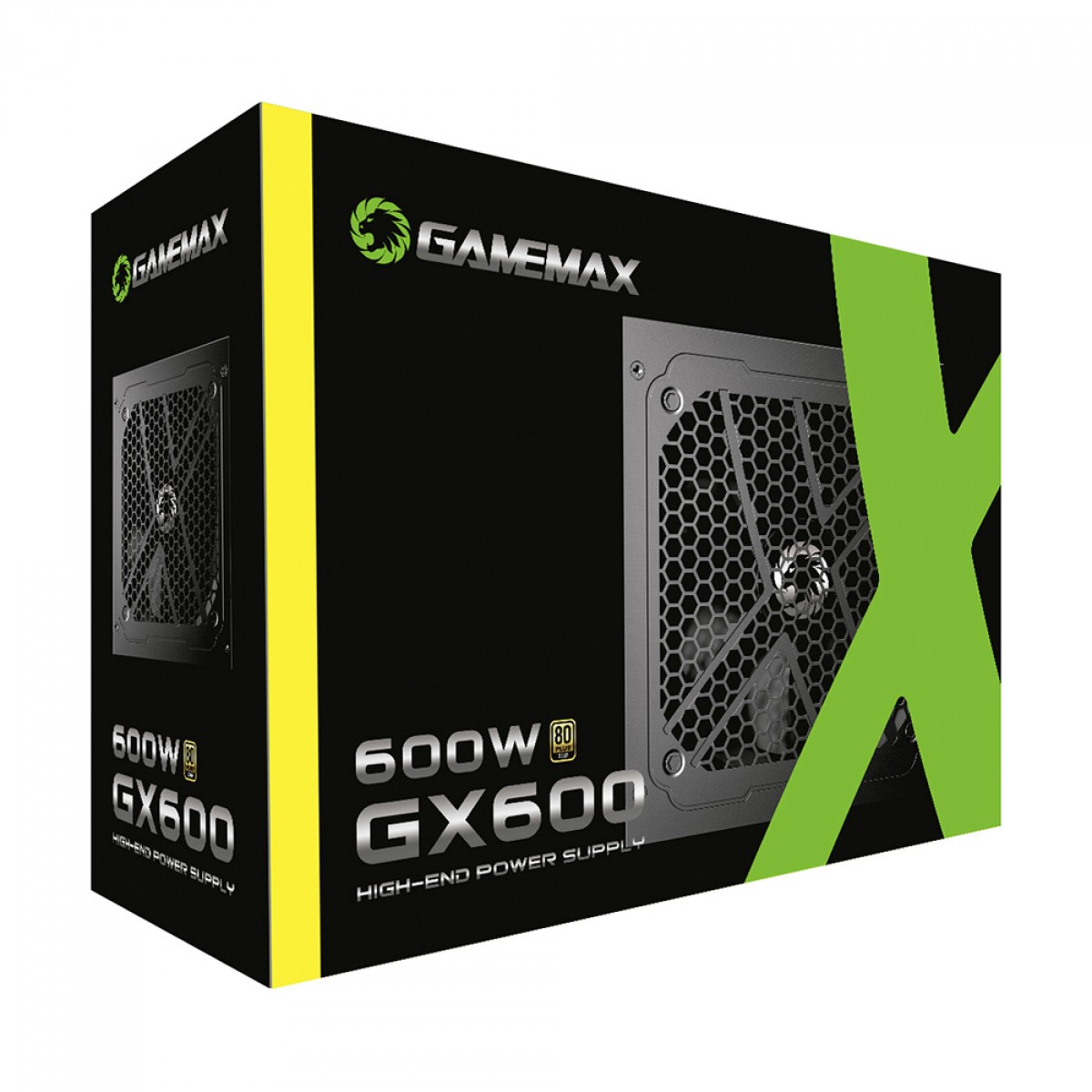Fonte Gamemax GX600, 600W, 80 Plus Gold, PFC Ativo, Black, GX600WBKPSS7710BR